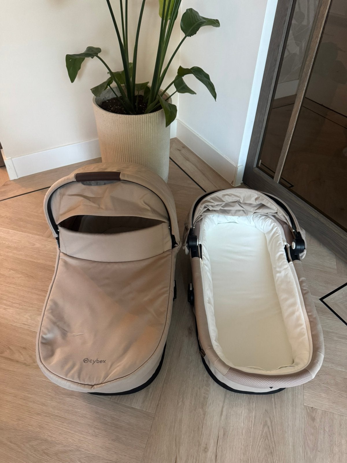 Twee cybex Gazelle S reiswiegjes (almond beige), Zo goed als nieuw, Met reiswieg, Ophalen, Kinderwagen