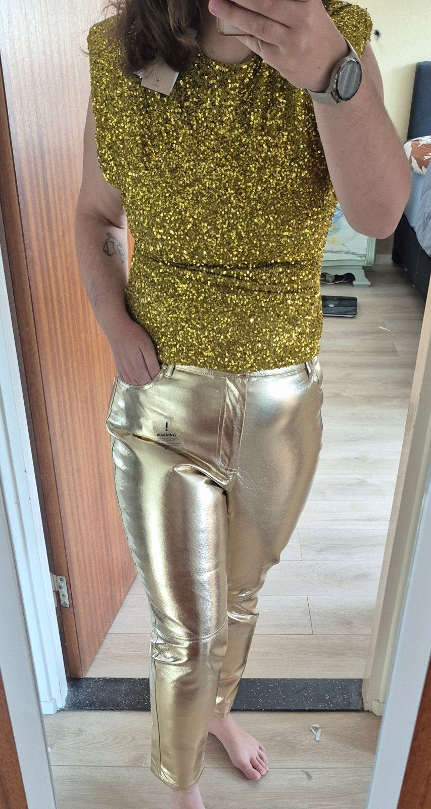 Nieuwe Josh V broek, goud, maat 44 (valt als 40), Kleding | Dames, Ophalen of Verzenden