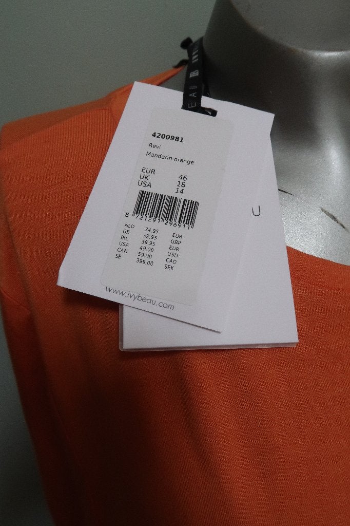 Ivybeau nieuw prachtig oranje trui/shirt mt 46, Trui of Vest, Nieuw, Oranje, Ophalen of Verzenden
