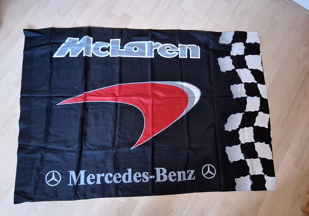 Grote vlag Mc Laren Mercedes Formule 1, Ophalen of Verzenden, Zo goed als nieuw, Formule 1