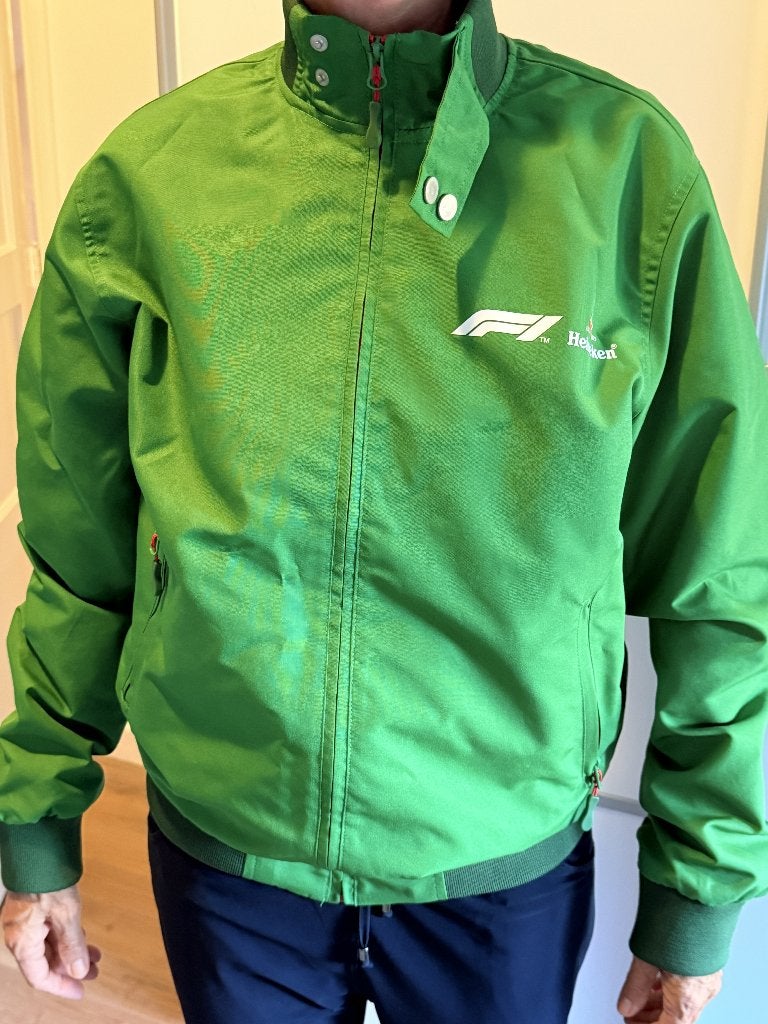 Heineken Formule 1 Jas maat L, Ophalen, Maat 52/54 (L), Zo goed als nieuw, Groen