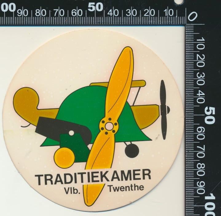 Sticker: Vliegbasis Twenthe - Traditiekamer, Ophalen of Verzenden, Zo goed als nieuw, Bedrijf of Vereniging