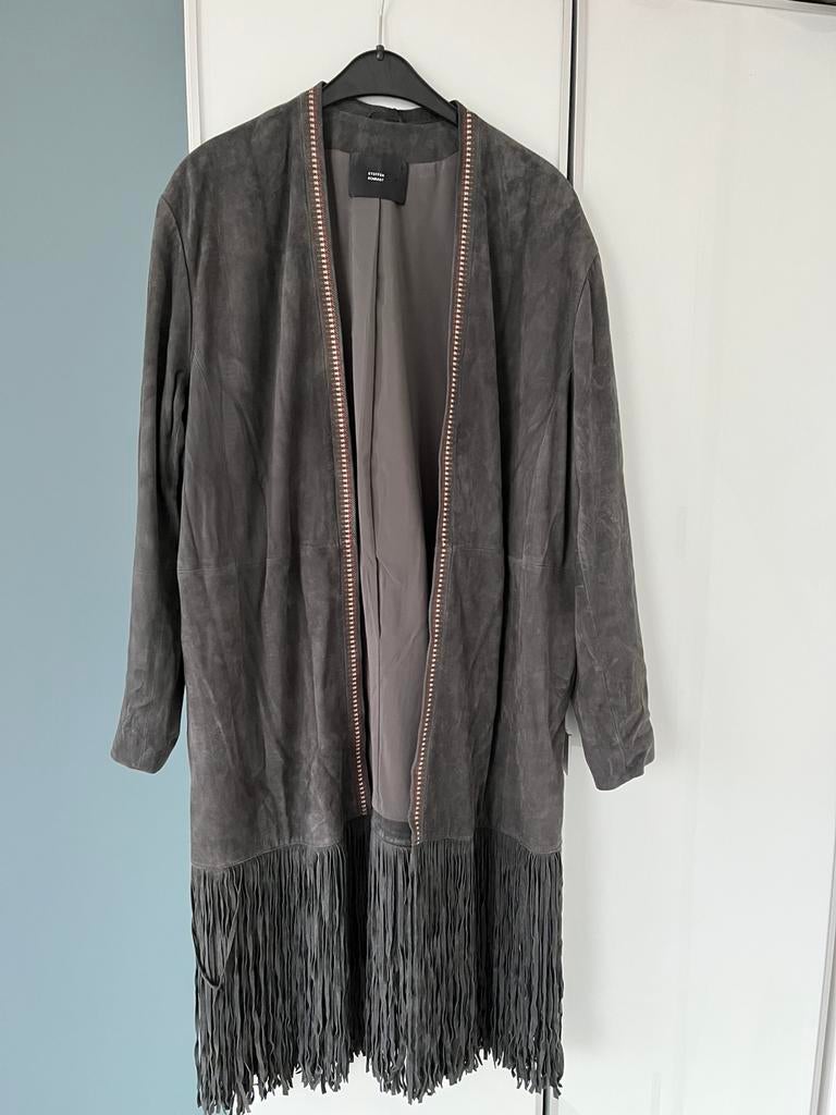 Bijna nieuw blauw Steffen Schraut leren jasje maat 42, Kleding | Dames, Ophalen of Verzenden, Zo goed als nieuw, Maat 42/44 (L)