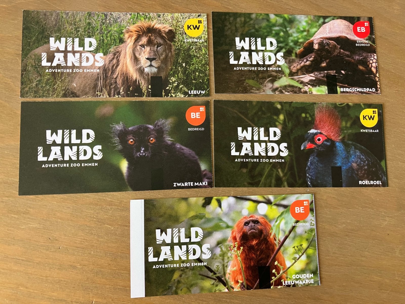 5 Kaartjes Wildlands dierentuin Emmen, Tickets en Kaartjes, Recreatie | Dierentuinen, Drie personen of meer, Ticket of Toegangskaart
