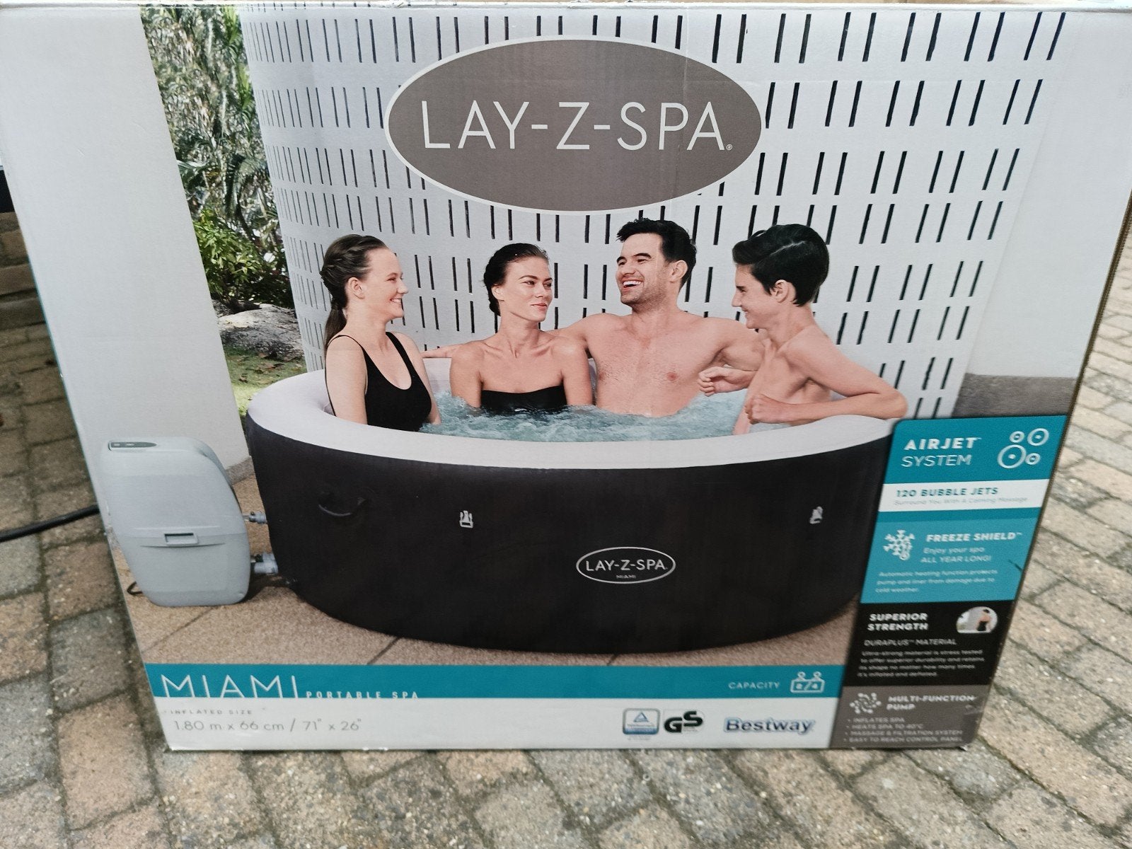 Yacuzzi Best way Lay Z Spa Miami, Tuin en Terras, Ophalen, Gebruikt, Afdekzeil, Opblaasbaar