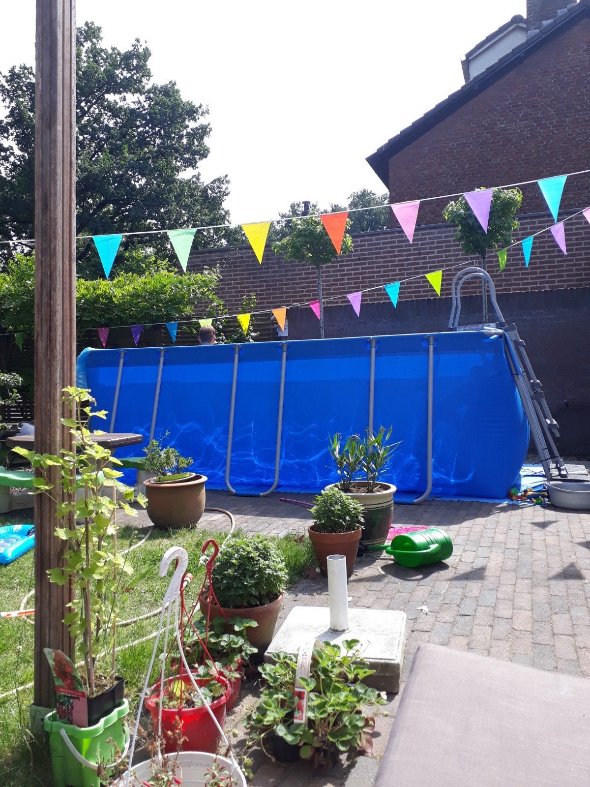 Groot zwembad, met trap en pomp, Ophalen, 200 tot 300 cm, 80 tot 120 cm, Zo goed als nieuw