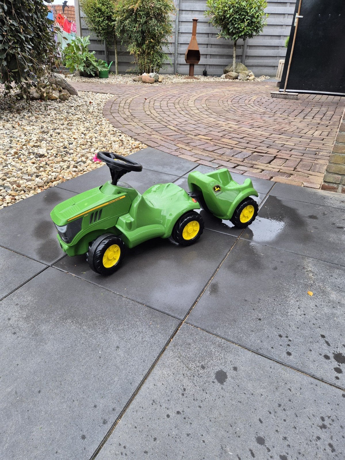 John Deere loop tractor met aanhanger, Ophalen, Zo goed als nieuw, Loopvoertuig
