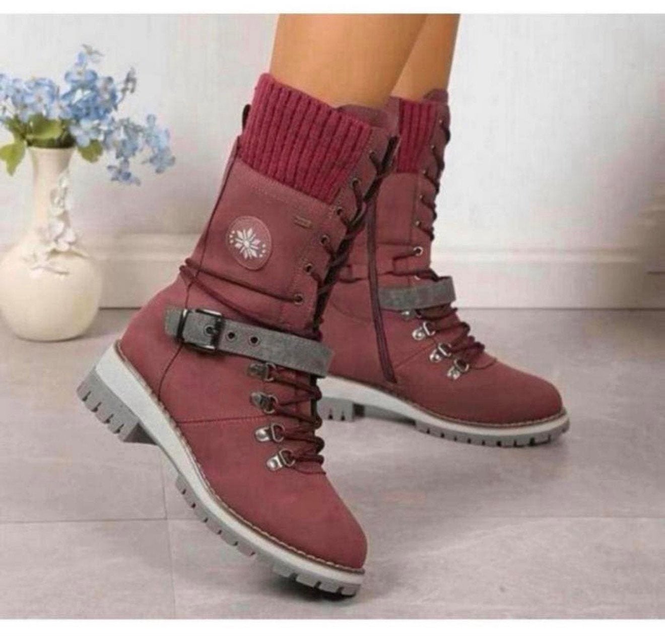 Ultra-warme Winter Laarzen laarsjes Dames Rood maat 41 nieuw, Hoge laarzen, Nieuw, Ophalen of Verzenden, H