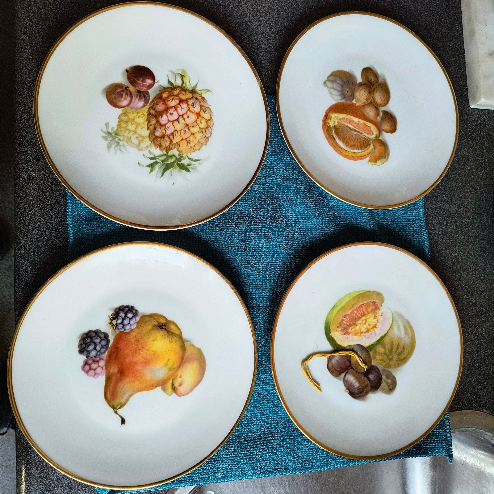 Set van 6 Bavaria Thomas porseleinen borden met fruitdecor, Ophalen of Verzenden