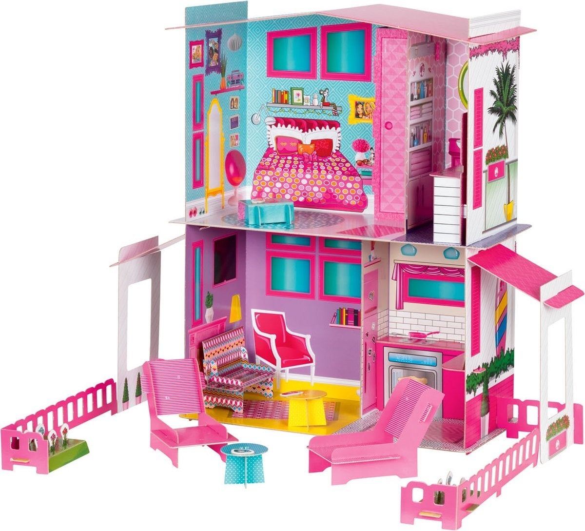 Barbie Droomvilla (karton), Ophalen of Verzenden, Zo goed als nieuw, Poppenhuis