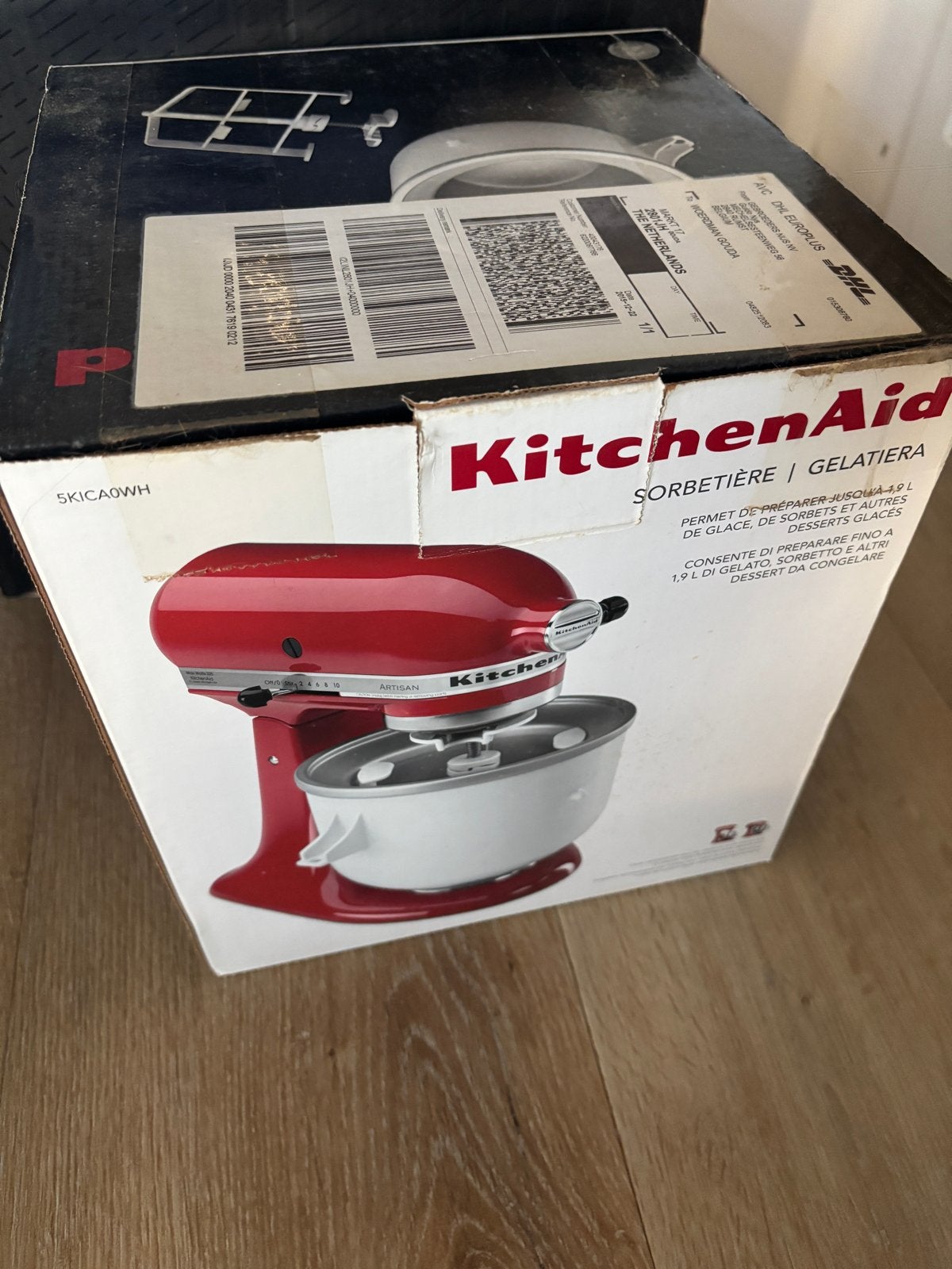 KitchenAid IJsmaker Sorbetière Gelatiera 5KICA0WH, Ophalen of Verzenden, Nieuw