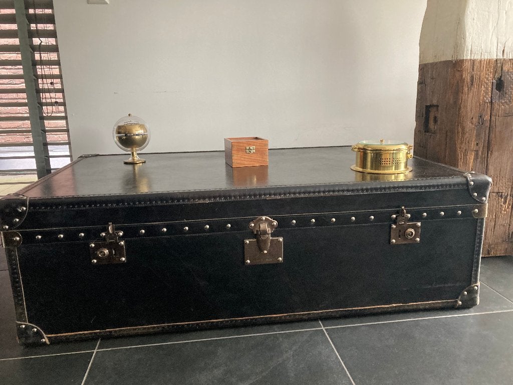 Vintage leren Koffer salontafel, Ophalen, Overige materialen, Gebruikt, 50 tot 100 cm