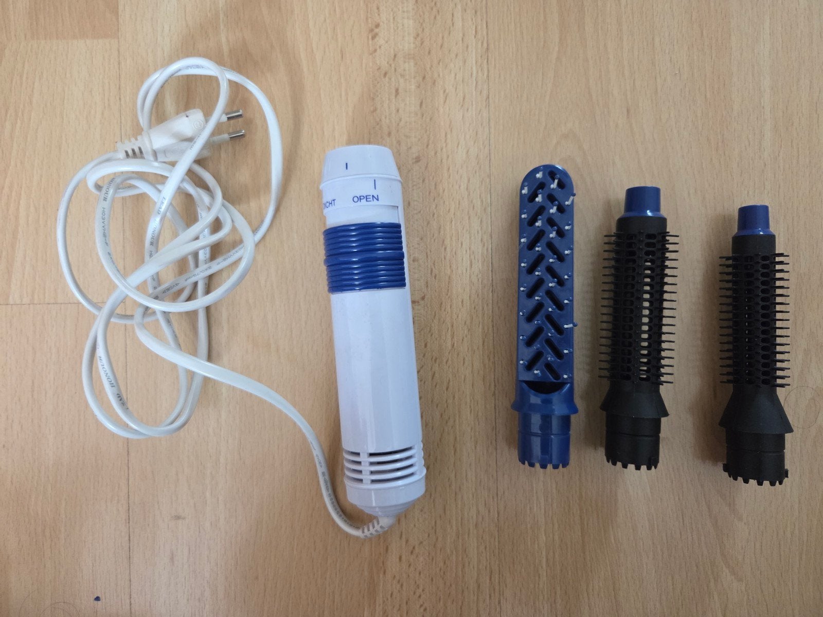 Föhnborstel set met 3 krul styler opzetstukken, Ophalen of Verzenden, Gebruikt, Haarverzorging