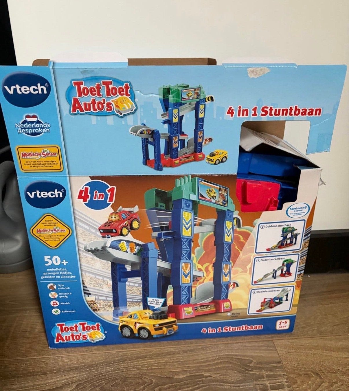 Vtech Toet Toet Auto's 4-in-1 Stuntbaan nieuw, Ophalen, Gebruikt, 0 tot 6 maanden