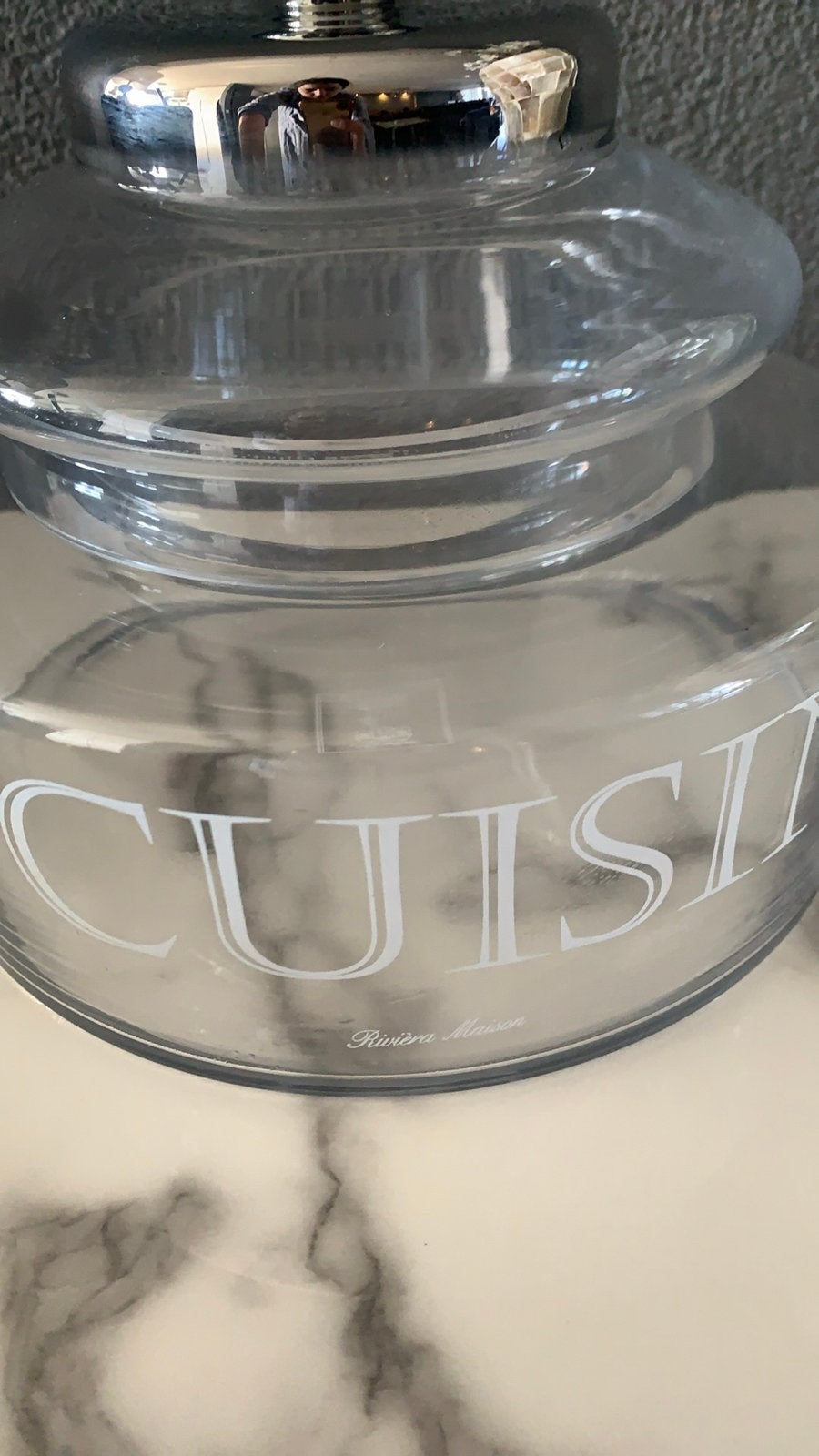 Riviera Maison Voorraadpot 'La Cuisine' - Zo goed als nieuw, Glas, Zilver, Ophalen of Verzenden, Zo goed als nieuw