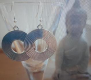 27x24x2mm zilverkleur oorbellen cirkel., Overige materialen, Hangers, Nieuw, Ophalen of Verzenden