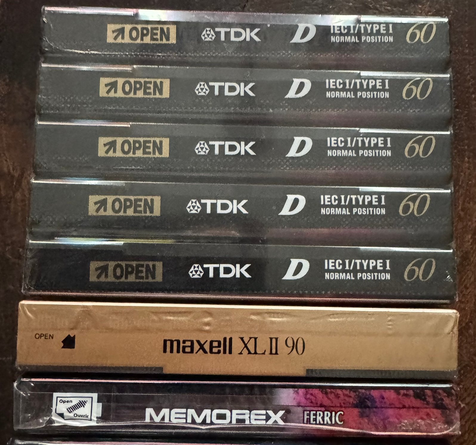 7 x cassette nieuw in seal, TDK D60, Maxell, Memorex, 2 t/m 25 bandjes, Overige genres, Ophalen of Verzenden, Nieuw in verpakking