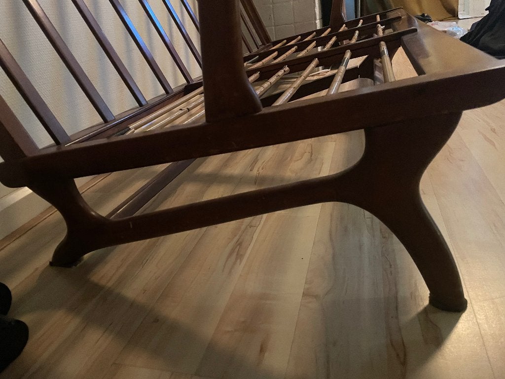 mid century wooden sofa frame, Huis en Inrichting, Banken | Sofa's en Chaises Longues, Ophalen, Gebruikt, Midcentury modern, 150 tot 200 cm