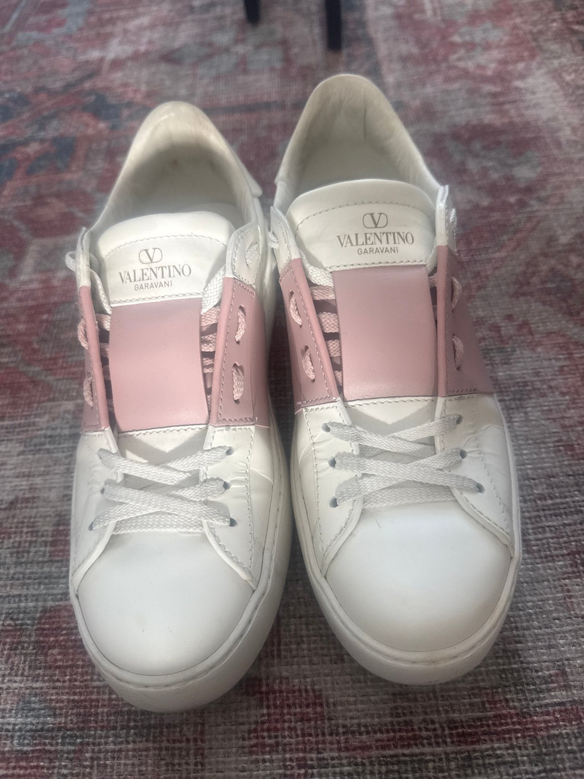 Valentino Garavani Sneakers - Wit/Roze, Ophalen of Verzenden, Gedragen, Wit, Sneakers of Gympen