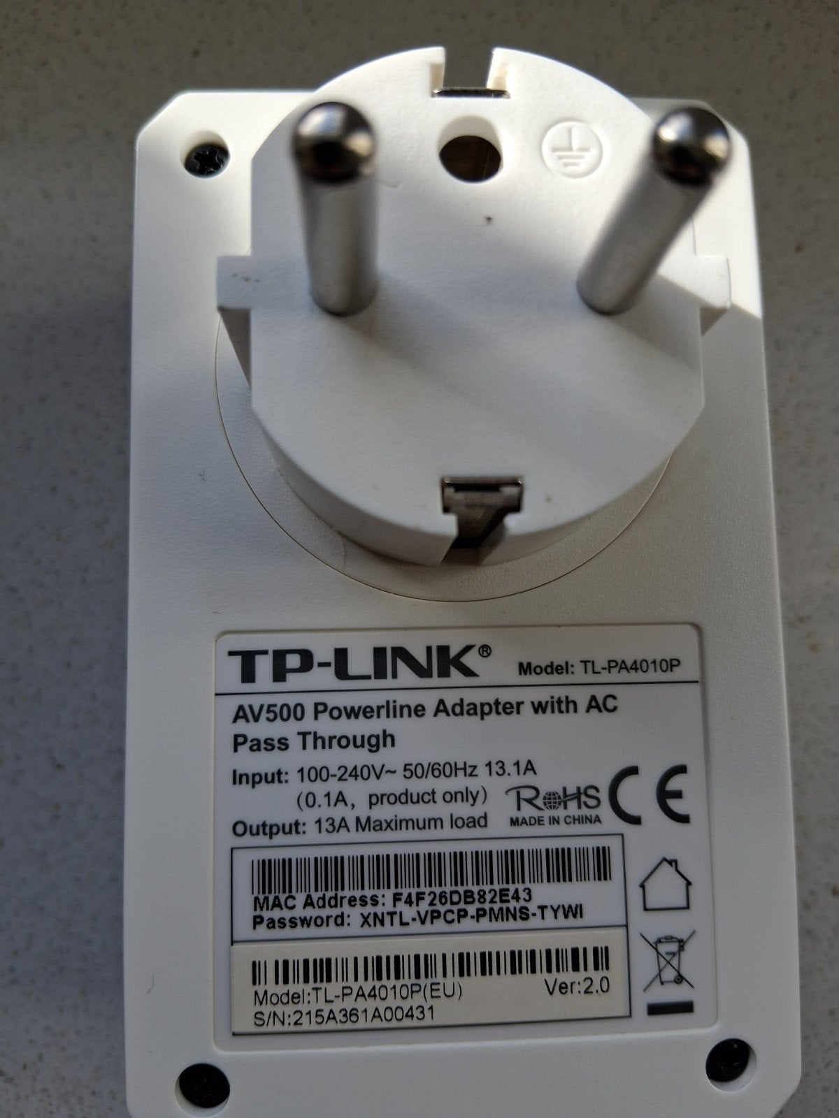 TP-Link powerlinr adapter 500Mbps, Ophalen of Verzenden, Zo goed als nieuw, TP-Link