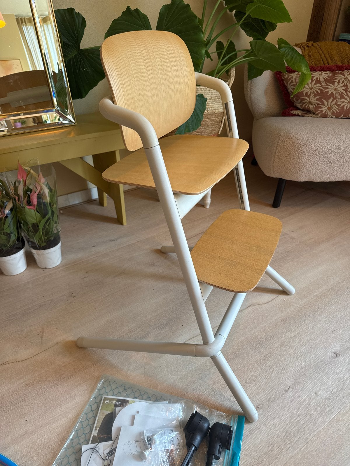 Cybex Lemo meegroeistoel - Wit/Hout, Ophalen, Zo goed als nieuw, Meegroeistoel