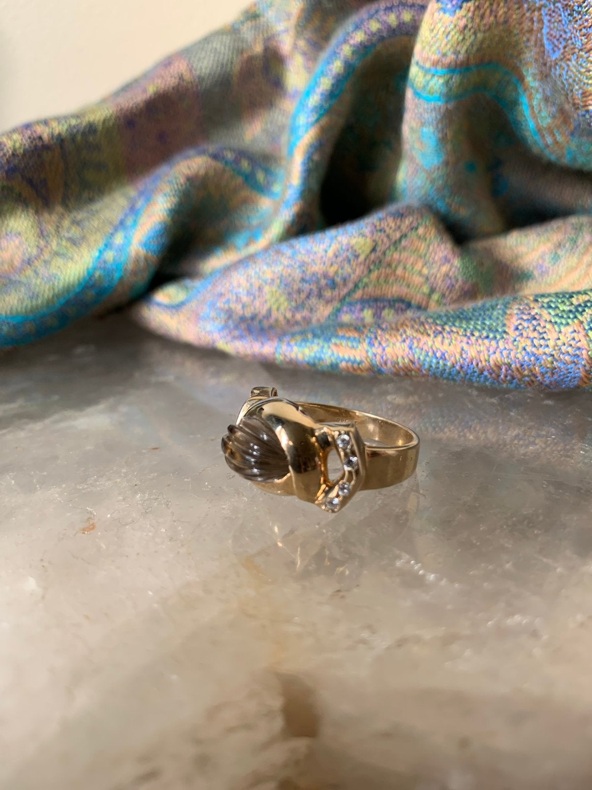 Rookkwarts topaas beschermt geluk transformatie aura uniek, Sieraden, Tassen en Uiterlijk, Ringen, Bruin, Nieuw, Ophalen of Verzenden