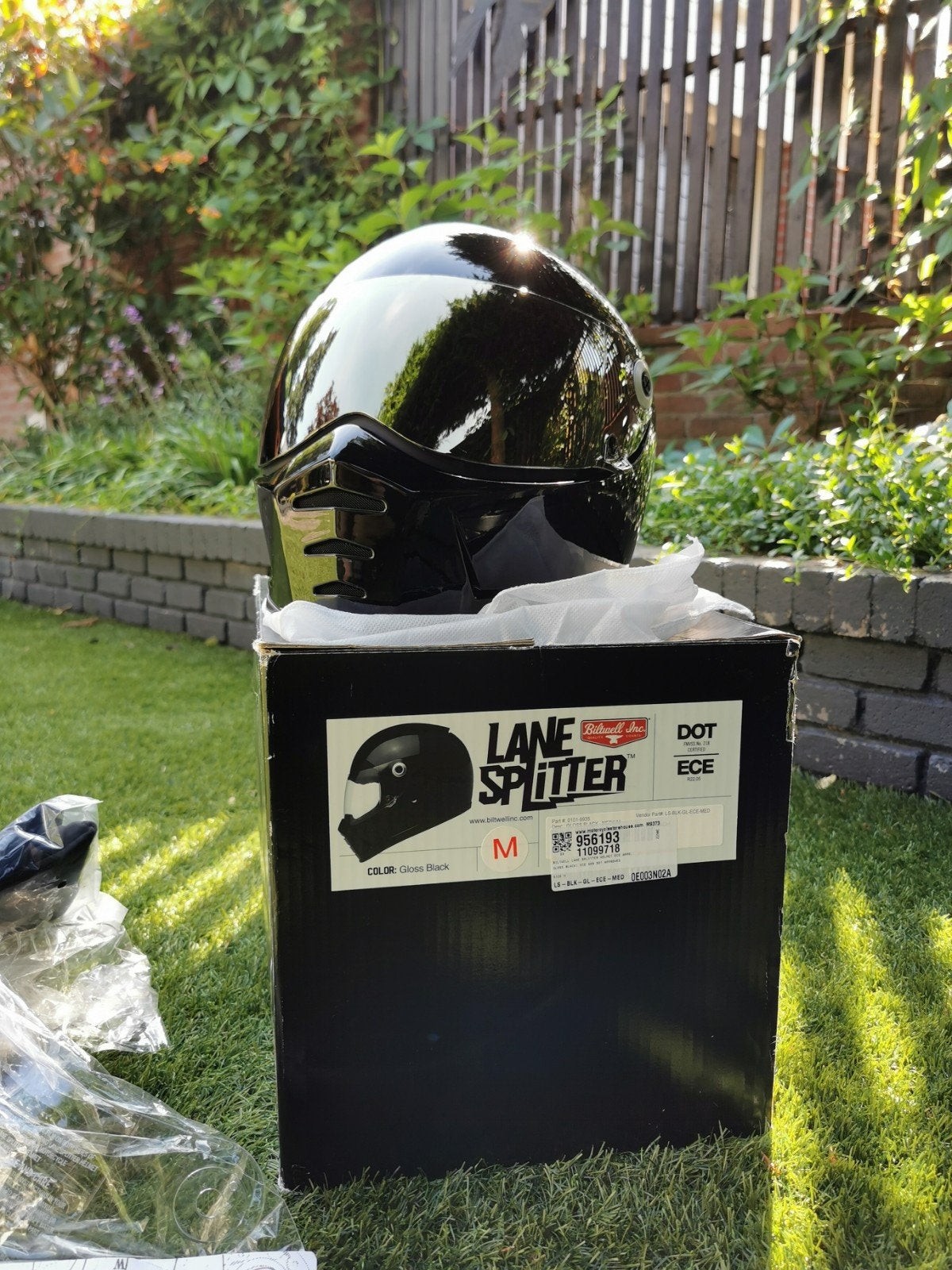 Biltwell Lane Splitter Helm maat M Black, Ophalen of Verzenden, Tweedehands, Integraalhelm, Overige merken