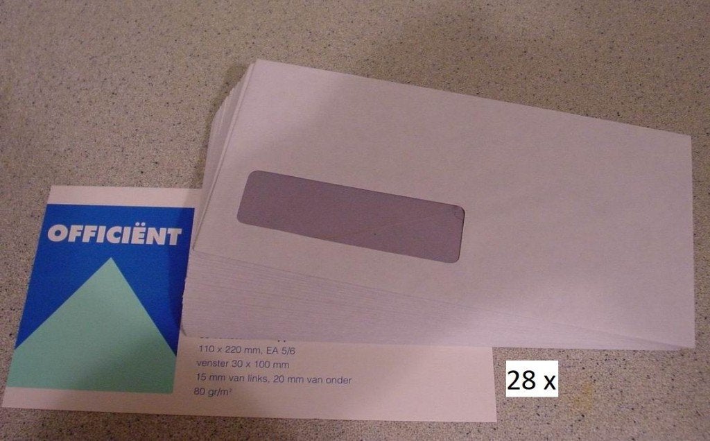 Vensterenveloppen, Diversen, Papierwaren, Ophalen of Verzenden, Zo goed als nieuw