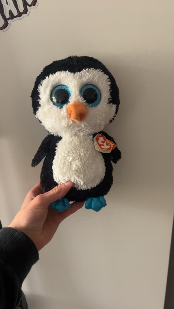 Ty Beanie Boo's Waddles de Pinguïn Knuffel, Pinguïn, Zwart, Ophalen of Verzenden, Middelgroot (20 tot 80 cm)