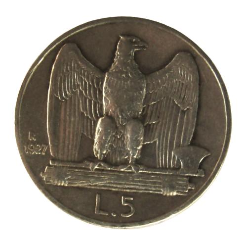 **1927-R - Italie -  5 Lire- Vittorio Emanuele III - ZILVER*, Verzenden, Italië, Losse munt, Zilver