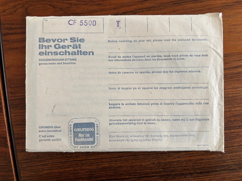 HANDLEIDING voor GRUNDIG CF-5500 cassettedeck, Verzenden, Overige merken