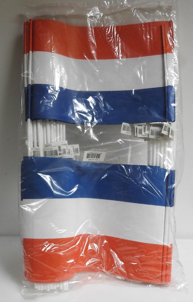 vlaggetjes papier ro/wi/bl 50 stuks, Ophalen of Verzenden, Nieuw