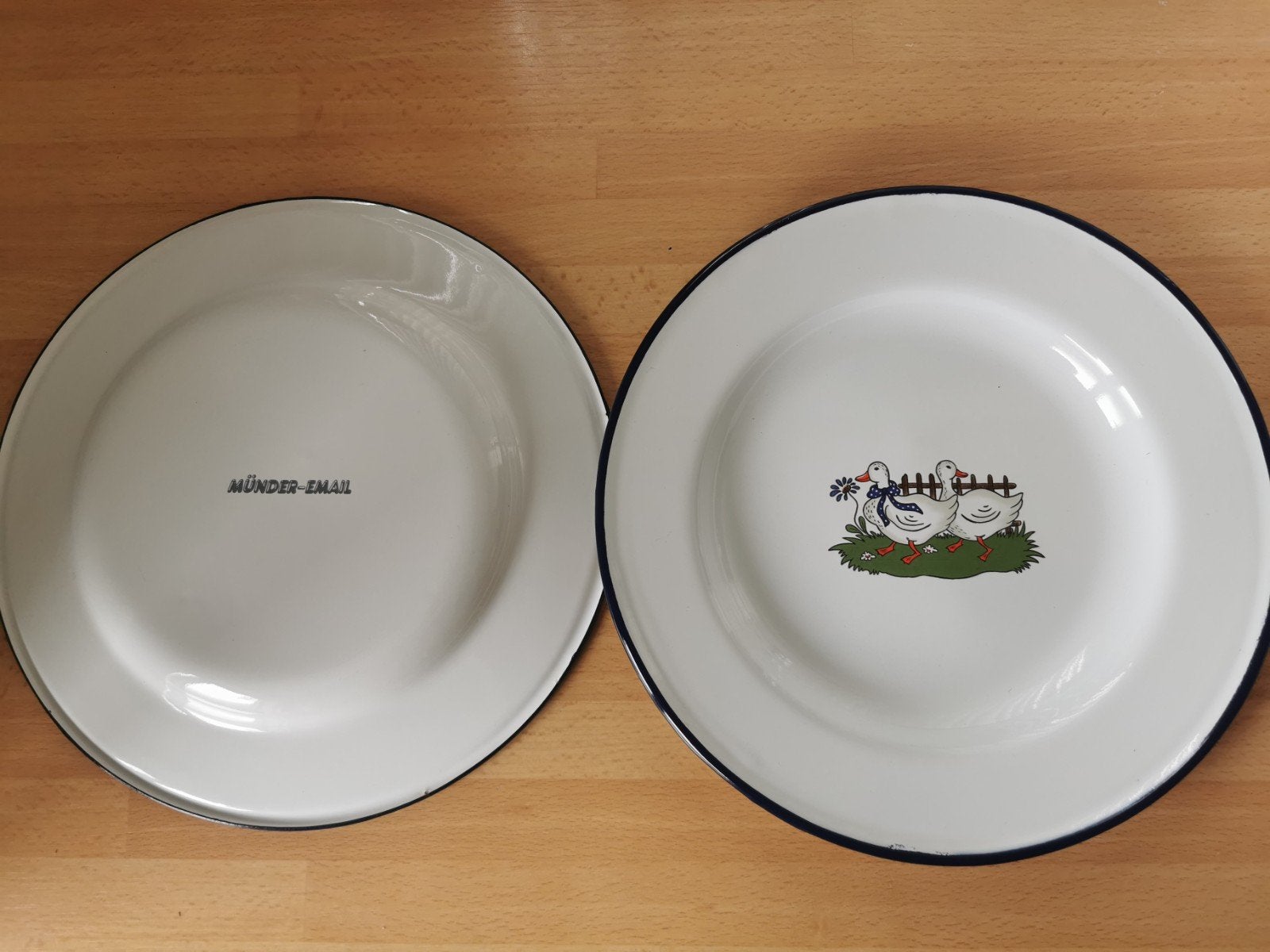 Münder Emaille Borden Set - Vintage Design, Ophalen