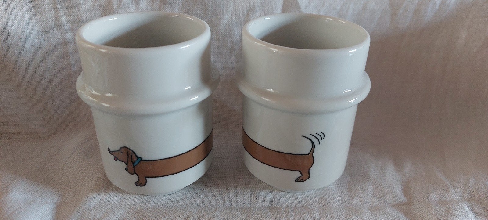 Vintage Mosa set mokken met teckel, Ophalen of Verzenden