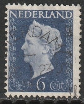 Nederland 1947 476 Wilhelmina 6c, Gest Amsterdam, Postzegels en Munten, Postzegels | Nederland, Ophalen of Verzenden, Na 1940
