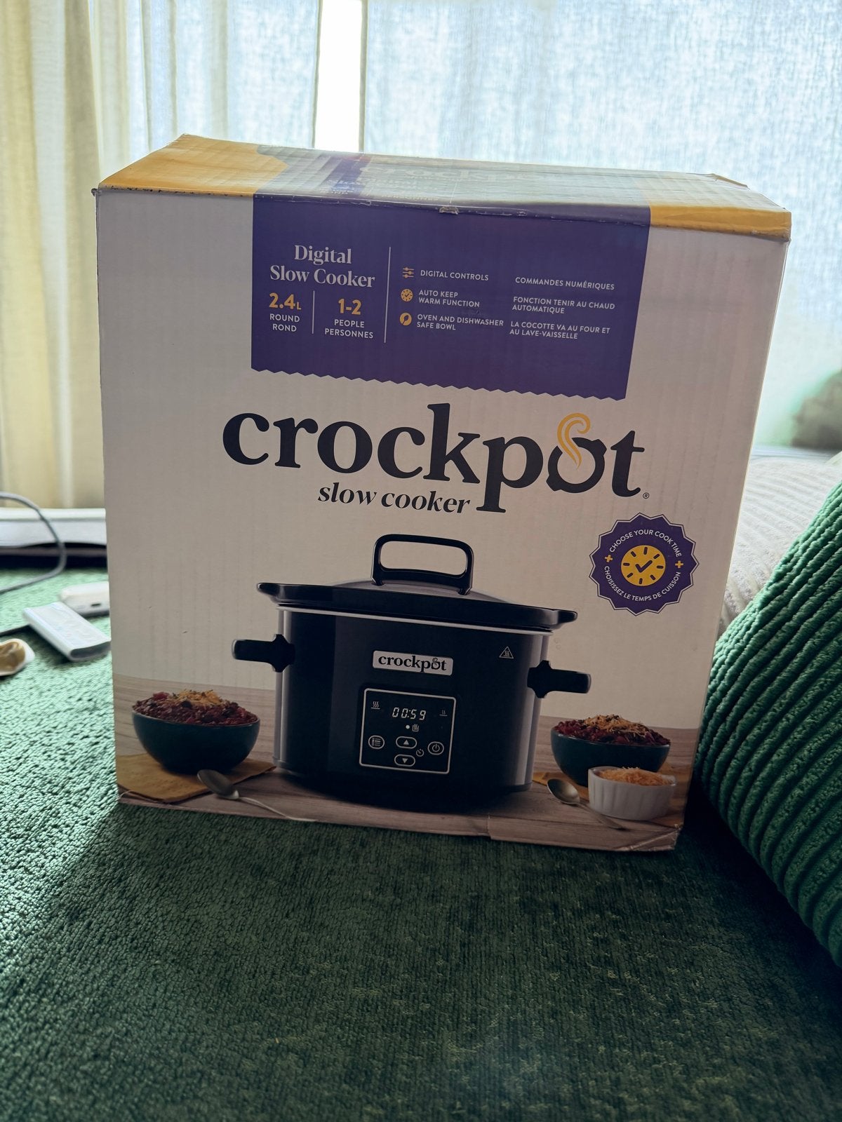 Crock-Pot Digitale Slowcooker 2.4L Zwart, Witgoed en Apparatuur, Ophalen, Timer, Nieuw