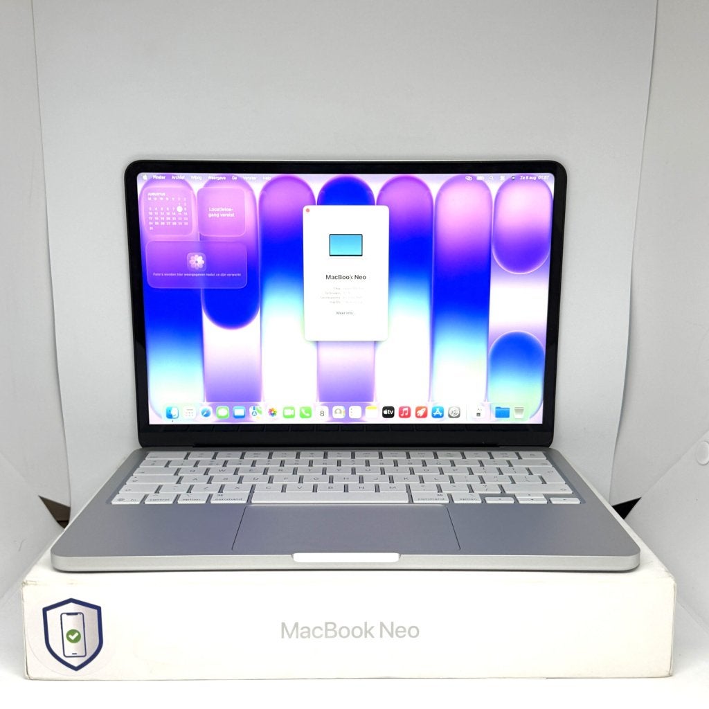 MacBook Neo 256GB zilver /100% batt /krasvrij /garantie, Apple, Zo goed als nieuw, Support@apple.com, Apple Park Way, Cupertino, California