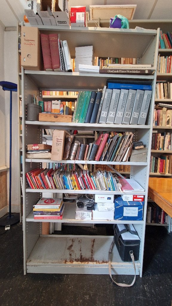 Ahrend Stabilux metalen systeemboekenkast, Huis en Inrichting, Kasten | Boekenkasten, Ophalen, Met plank(en), Gebruikt, 200 cm of meer