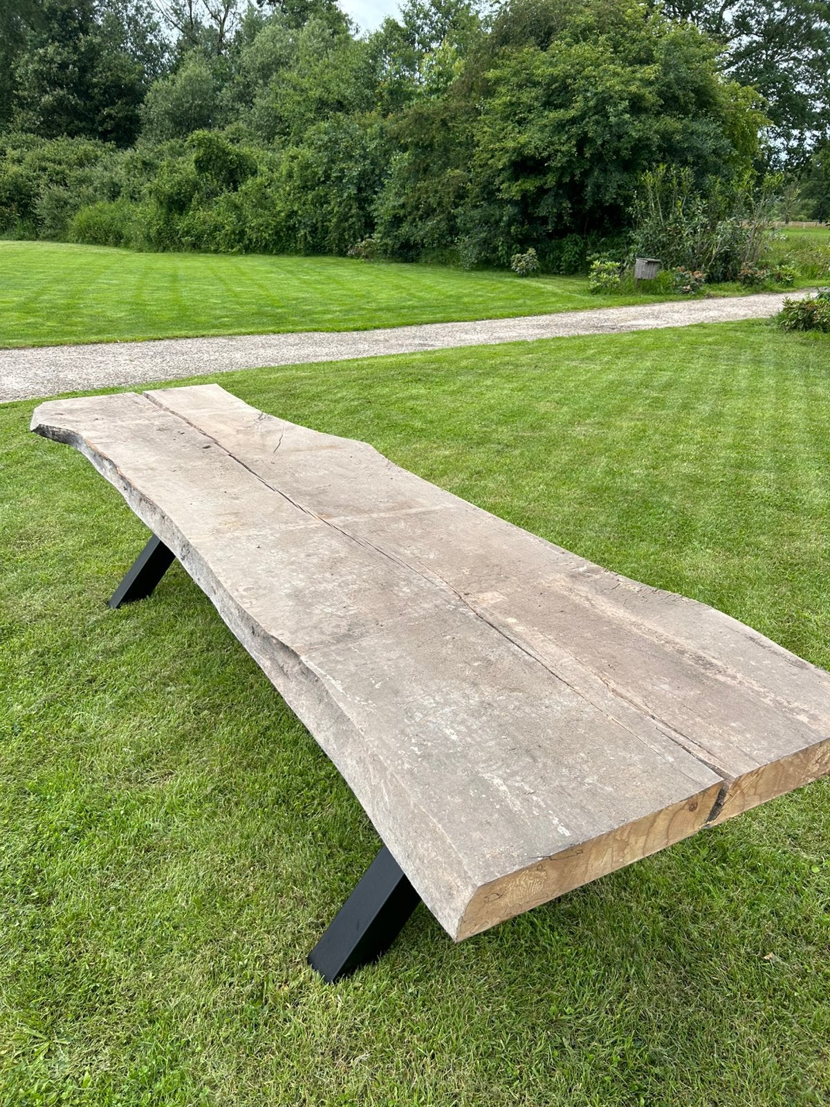 Eiken boomstam tafel, Ophalen, Zo goed als nieuw