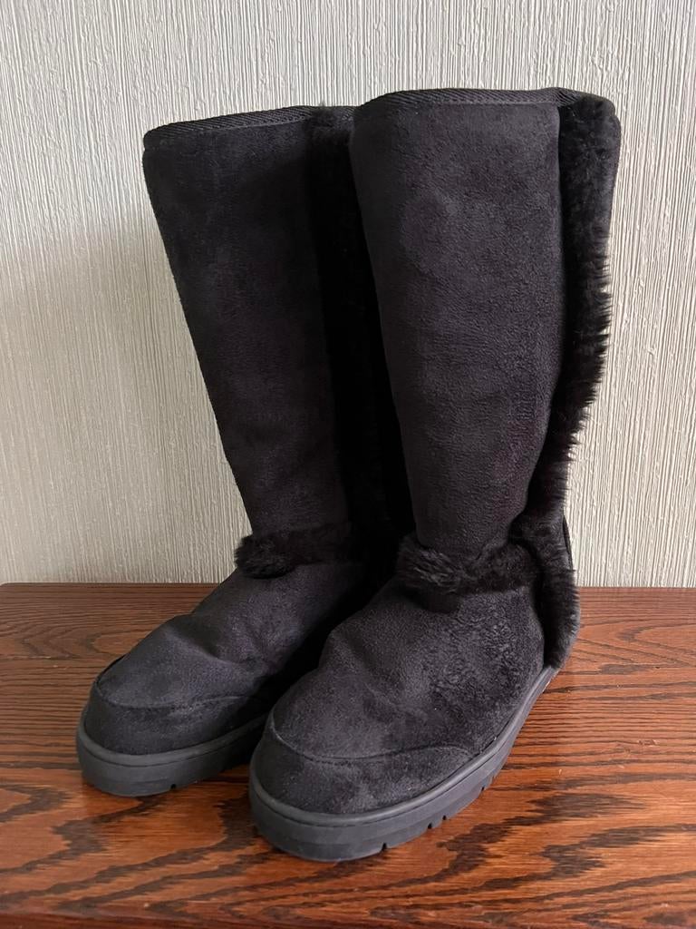 ELLA - LAARZEN - MT38 - ZWART - GEVOERD - ZACHT -34 CM HOOG, Ophalen of Verzenden, Zo goed als nieuw, Zwart, Hoge laarzen