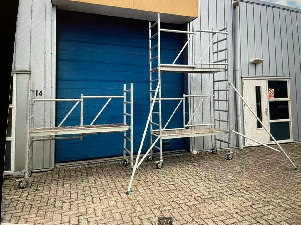 Te Huur Steiger, Ophalen, Zo goed als nieuw, Rolsteiger of Kamersteiger, 5 meter of hoger