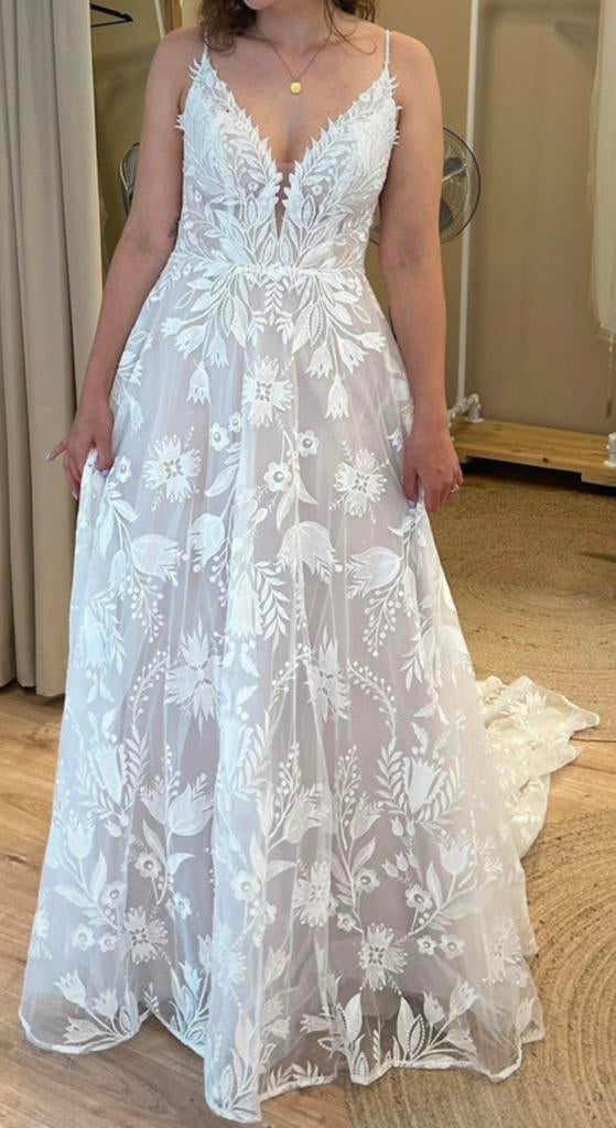 Trouwjurk Maggie Sottero Keisha, Kleding | Dames, Trouwkleding en Trouwaccessoires, Ophalen, Zo goed als nieuw, Wit, Trouwjurk
