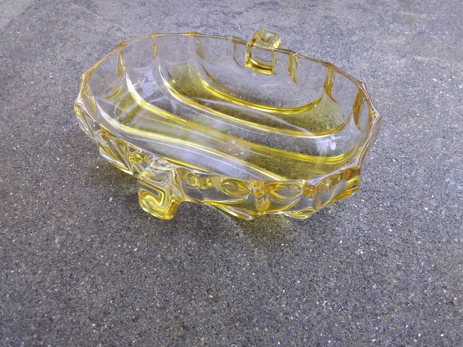Vintage Gele Glazen Asbak/Schaal, Ophalen of Verzenden