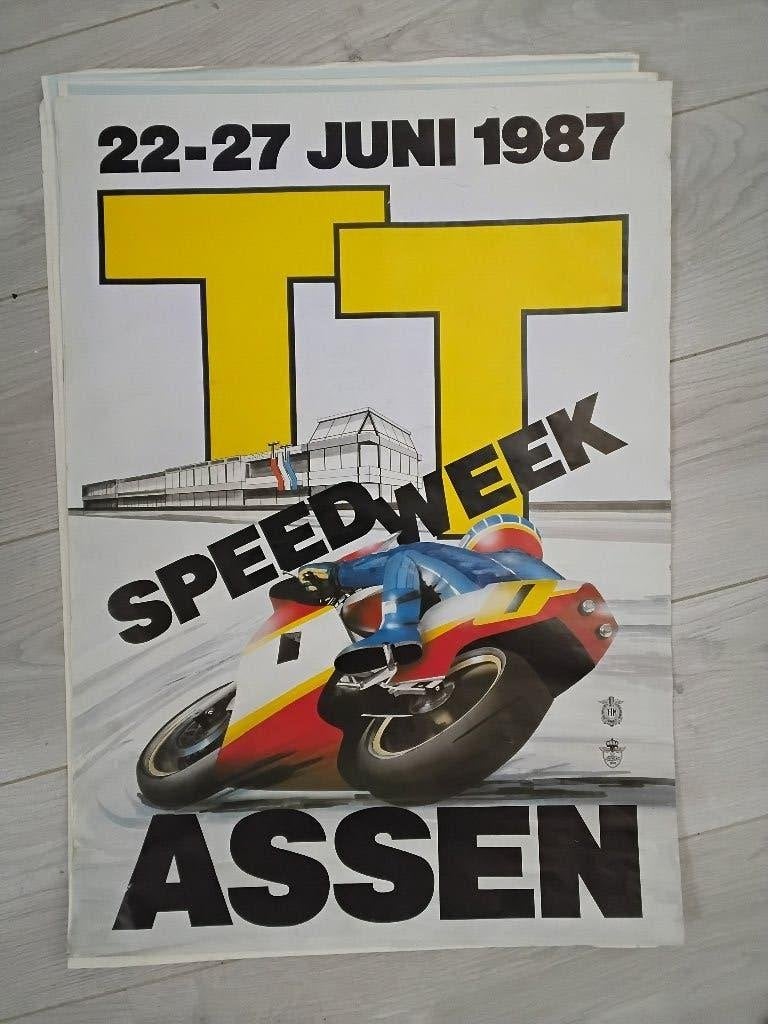 TT assen poster 1987, Ophalen of Verzenden, Gebruikt, Motoren