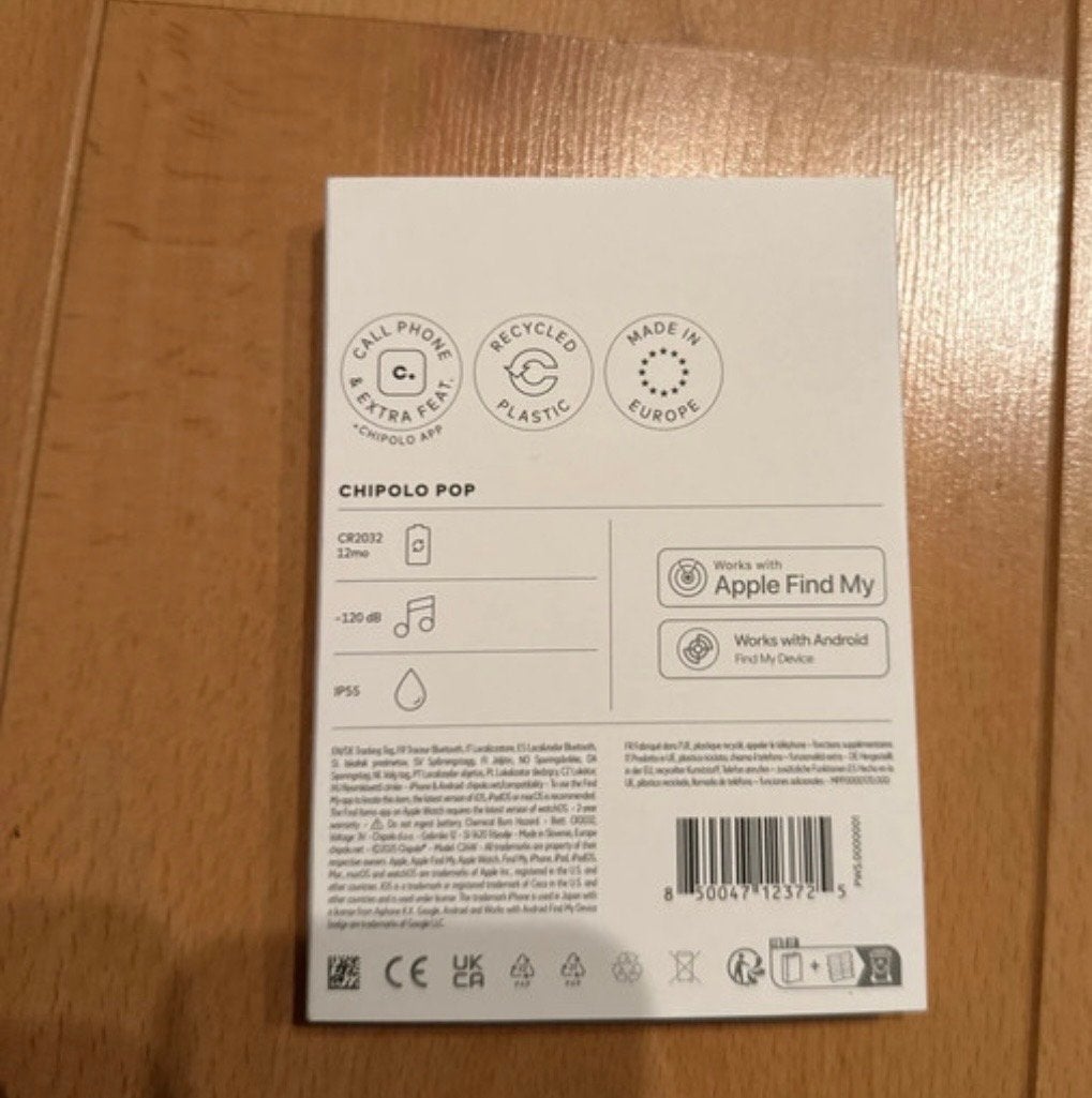 Chipolo POP Item Finder - Nieuw in verpakking, Sieraden, Tassen en Uiterlijk, Activity trackers, Nieuw, iOS, Zwart, Waterdicht