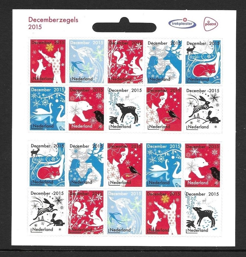 Vel decemberzegels 2015, logo Trekpleister no Vb3363, pfr, Postzegels en Munten, Ophalen of Verzenden, Postfris