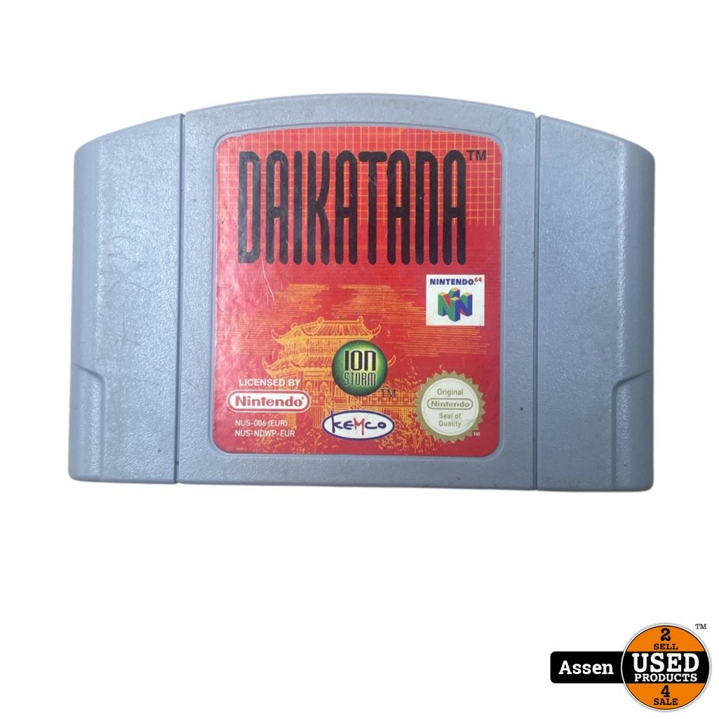 Daikatana Nintendo 64 Game, Nintendo, Gebruikt, Support@nintendo.com, 11-1 Hokotate-cho, Kamitoba, Minami-ku
Kyoto 601-8501
Japan