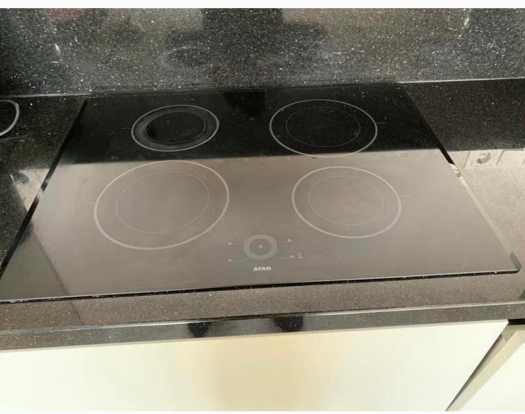 ATAG HI7271E Inductiekookplaat - 4 zones, Inbouw, Zo goed als nieuw, Inbouw, Inductie, 4 kookzones