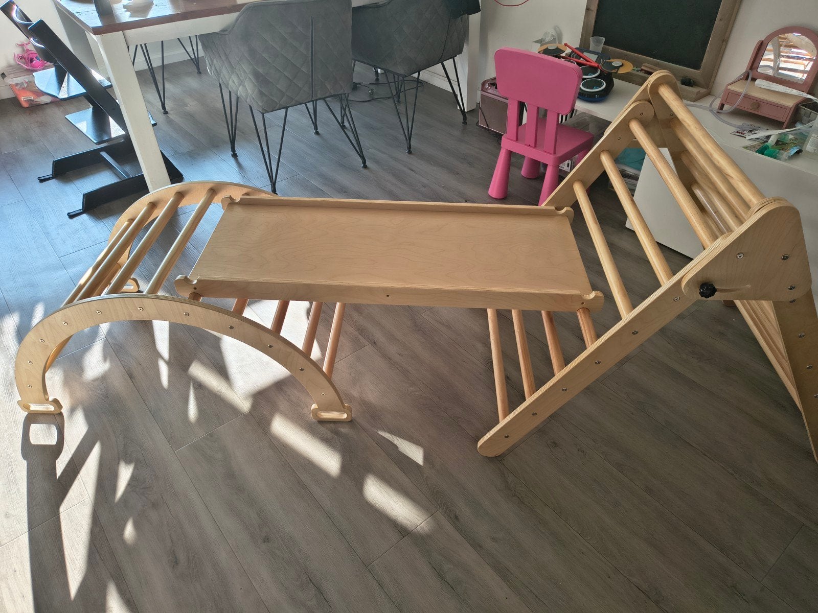 Houten Klimrek met Glijbaan en Klimwand voor Kinderen, Kinderen en Baby's, Speelgoed | Buiten | Speeltoestellen, Ophalen of Verzenden
