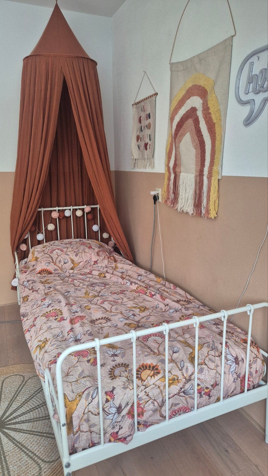 Bed meisje wit 90x200 incl lattenbodem en matras, 85 tot 100 cm, Zo goed als nieuw, 180 cm of meer, Ophalen